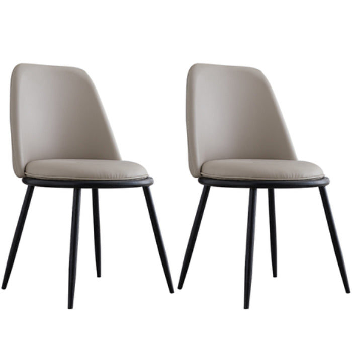 Armless Dining Chairs Nordic Side Kitchen Chairs for Dining Room Black-Gray 2 Piece Set Clearhalo 'Dining Chairs' 'Dining Tables & Seating' 'dining_chair' 'furn' 'furn_dining_chair' 'Furniture' 'furniture_dining_chair' 'Kitchen & Dining Furniture' 5004924