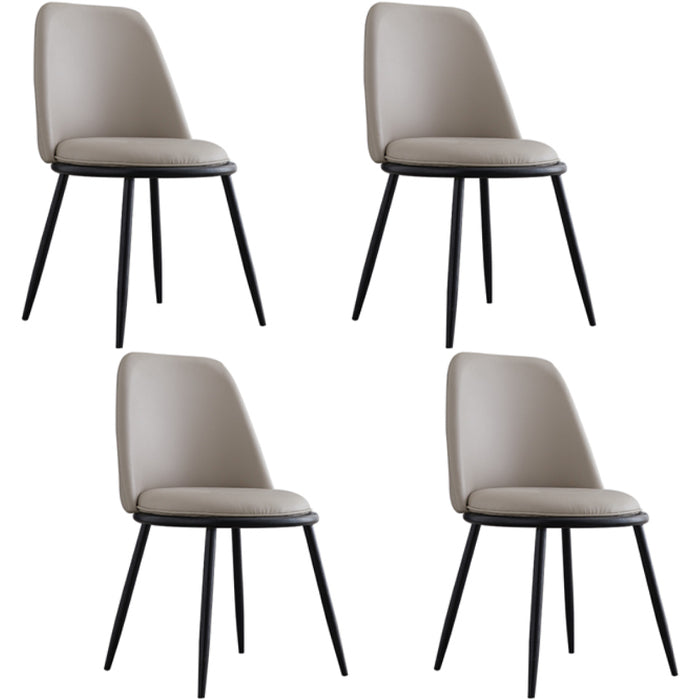 Armless Dining Chairs Nordic Side Kitchen Chairs for Dining Room Black-Gray 4 Piece Set Clearhalo 'Dining Chairs' 'Dining Tables & Seating' 'dining_chair' 'furn' 'furn_dining_chair' 'Furniture' 'furniture_dining_chair' 'Kitchen & Dining Furniture' 5004926