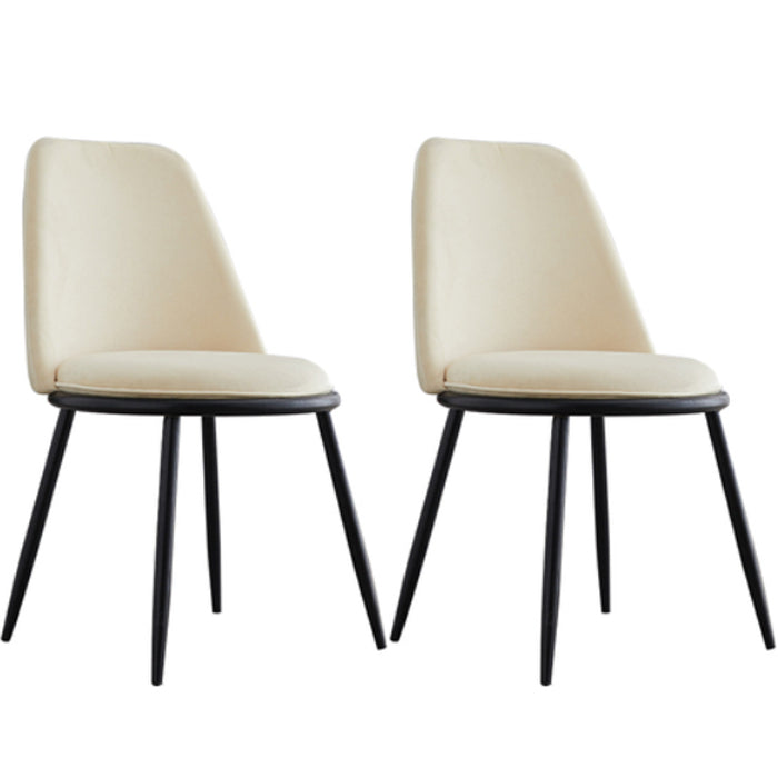 Armless Dining Chairs Nordic Side Kitchen Chairs for Dining Room Black-White 2 Piece Set Clearhalo 'Dining Chairs' 'Dining Tables & Seating' 'dining_chair' 'furn' 'furn_dining_chair' 'Furniture' 'furniture_dining_chair' 'Kitchen & Dining Furniture' 5004928