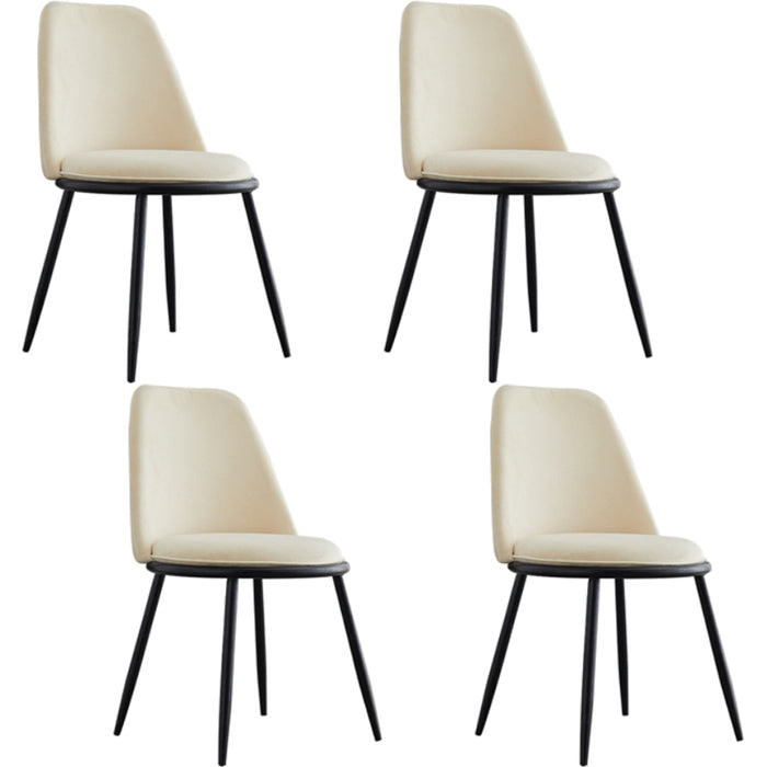 Armless Dining Chairs Nordic Side Kitchen Chairs for Dining Room Black-White 4 Piece Set Clearhalo 'Dining Chairs' 'Dining Tables & Seating' 'dining_chair' 'furn' 'furn_dining_chair' 'Furniture' 'furniture_dining_chair' 'Kitchen & Dining Furniture' 5004929