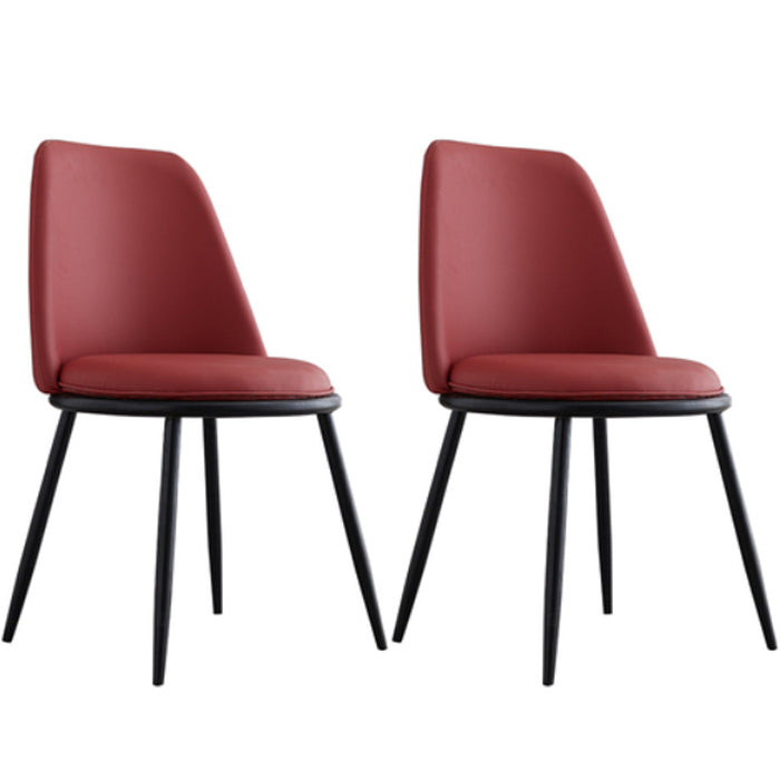 Armless Dining Chairs Nordic Side Kitchen Chairs for Dining Room Black-Red 2 Piece Set Clearhalo 'Dining Chairs' 'Dining Tables & Seating' 'dining_chair' 'furn' 'furn_dining_chair' 'Furniture' 'furniture_dining_chair' 'Kitchen & Dining Furniture' 5004931