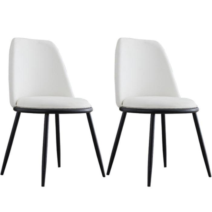 Armless Dining Chairs Nordic Side Kitchen Chairs for Dining Room Black White 2 Piece Set Clearhalo 'Dining Chairs' 'Dining Tables & Seating' 'dining_chair' 'furn' 'furn_dining_chair' 'Furniture' 'furniture_dining_chair' 'Kitchen & Dining Furniture' 5004937
