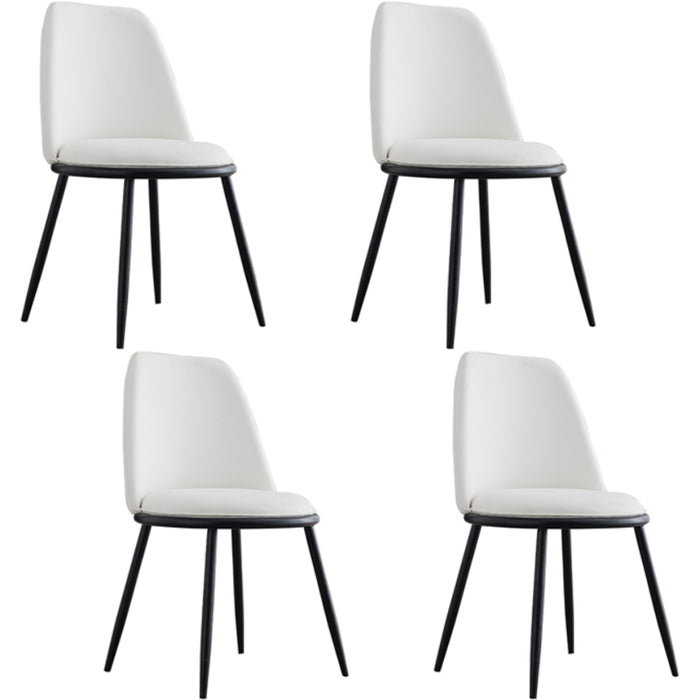 Armless Dining Chairs Nordic Side Kitchen Chairs for Dining Room Black White 4 Piece Set Clearhalo 'Dining Chairs' 'Dining Tables & Seating' 'dining_chair' 'furn' 'furn_dining_chair' 'Furniture' 'furniture_dining_chair' 'Kitchen & Dining Furniture' 5004938
