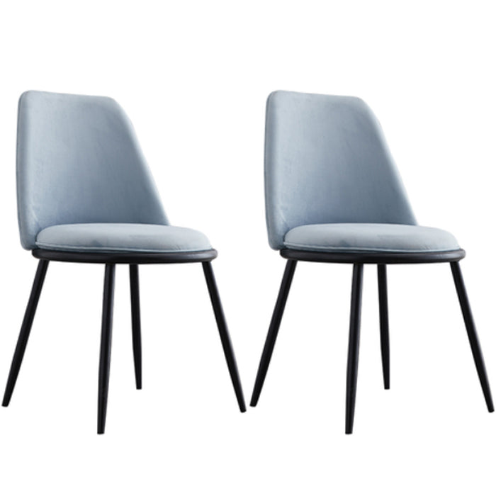 Armless Dining Chairs Nordic Side Kitchen Chairs for Dining Room Black-Blue 2 Piece Set Clearhalo 'Dining Chairs' 'Dining Tables & Seating' 'dining_chair' 'furn' 'furn_dining_chair' 'Furniture' 'furniture_dining_chair' 'Kitchen & Dining Furniture' 5004939