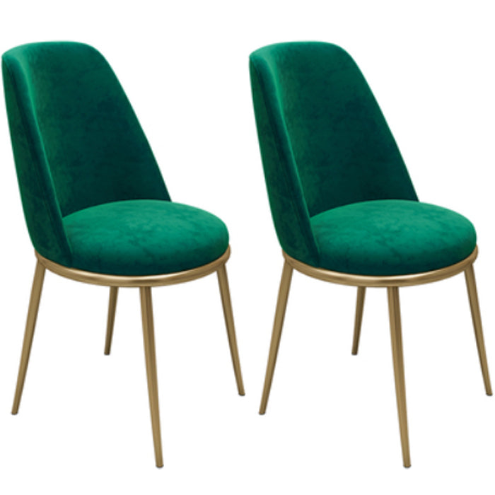 Armless Dining Chairs Nordic Side Kitchen Chairs for Dining Room Green 2 Piece Set Clearhalo 'Dining Chairs' 'Dining Tables & Seating' 'dining_chair' 'furn' 'furn_dining_chair' 'Furniture' 'furniture_dining_chair' 'Kitchen & Dining Furniture' 5004941
