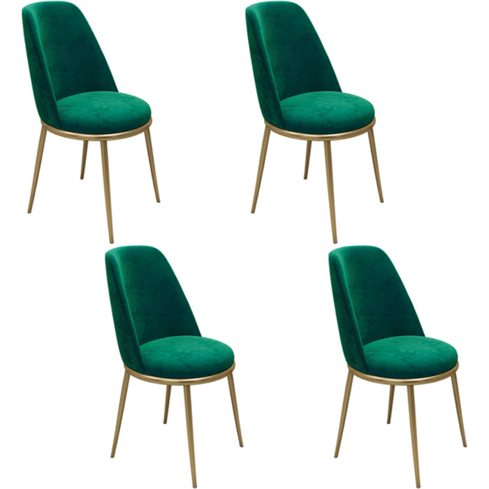 Armless Dining Chairs Nordic Side Kitchen Chairs for Dining Room Green 4 Piece Set Clearhalo 'Dining Chairs' 'Dining Tables & Seating' 'dining_chair' 'furn' 'furn_dining_chair' 'Furniture' 'furniture_dining_chair' 'Kitchen & Dining Furniture' 5004942