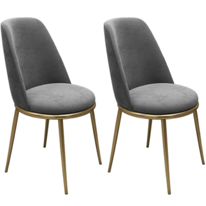 Armless Dining Chairs Nordic Side Kitchen Chairs for Dining Room Grey 2 Piece Set Clearhalo 'Dining Chairs' 'Dining Tables & Seating' 'dining_chair' 'furn' 'furn_dining_chair' 'Furniture' 'furniture_dining_chair' 'Kitchen & Dining Furniture' 5004943