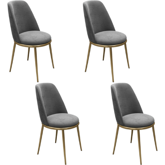 Armless Dining Chairs Nordic Side Kitchen Chairs for Dining Room Grey 4 Piece Set Clearhalo 'Dining Chairs' 'Dining Tables & Seating' 'dining_chair' 'furn' 'furn_dining_chair' 'Furniture' 'furniture_dining_chair' 'Kitchen & Dining Furniture' 5004944