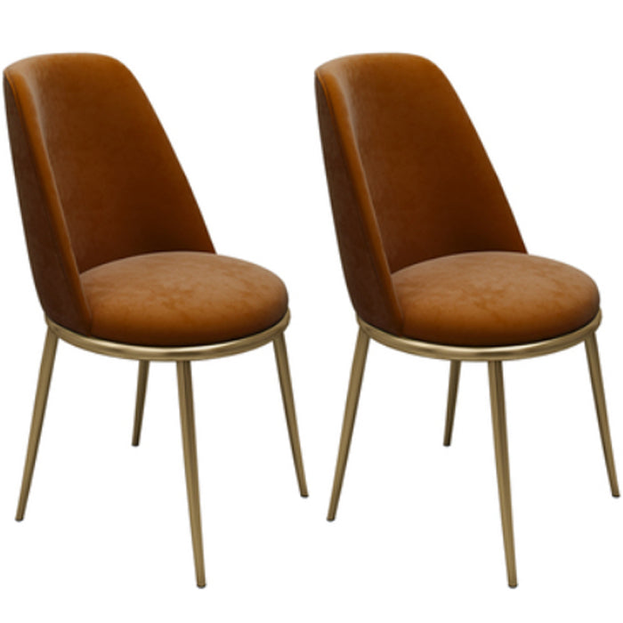 Armless Dining Chairs Nordic Side Kitchen Chairs for Dining Room Orange 2 Piece Set Clearhalo 'Dining Chairs' 'Dining Tables & Seating' 'dining_chair' 'furn' 'furn_dining_chair' 'Furniture' 'furniture_dining_chair' 'Kitchen & Dining Furniture' 5004945