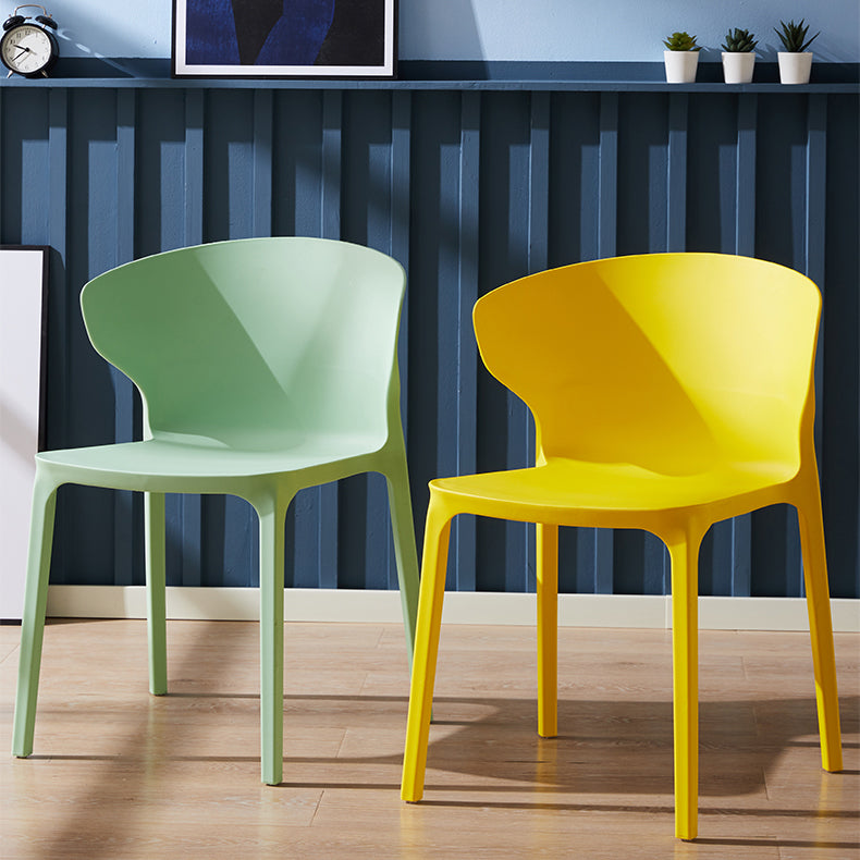 Scandinavian Plastic Side Chair Wingback Kitchen Dining Room Chair Clearhalo 'Dining Chairs' 'Dining Tables & Seating' 'dining_chair' 'furn' 'furn_dining_chair' 'Furniture' 'furniture_dining_chair' 'Kitchen & Dining Furniture' 5004948