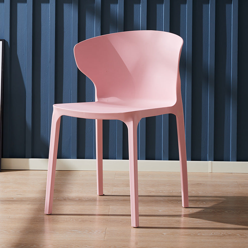 Scandinavian Plastic Side Chair Wingback Kitchen Dining Room Chair Pink 1 Piece Clearhalo 'Dining Chairs' 'Dining Tables & Seating' 'dining_chair' 'furn' 'furn_dining_chair' 'Furniture' 'furniture_dining_chair' 'Kitchen & Dining Furniture' 5004949