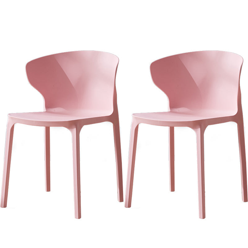 Scandinavian Plastic Side Chair Wingback Kitchen Dining Room Chair Pink 2 Piece Set Clearhalo 'Dining Chairs' 'Dining Tables & Seating' 'dining_chair' 'furn' 'furn_dining_chair' 'Furniture' 'furniture_dining_chair' 'Kitchen & Dining Furniture' 5004950