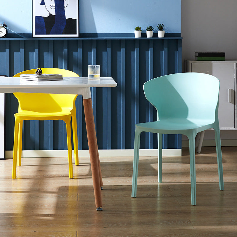 Scandinavian Plastic Side Chair Wingback Kitchen Dining Room Chair Clearhalo 'Dining Chairs' 'Dining Tables & Seating' 'dining_chair' 'furn' 'furn_dining_chair' 'Furniture' 'furniture_dining_chair' 'Kitchen & Dining Furniture' 5004952