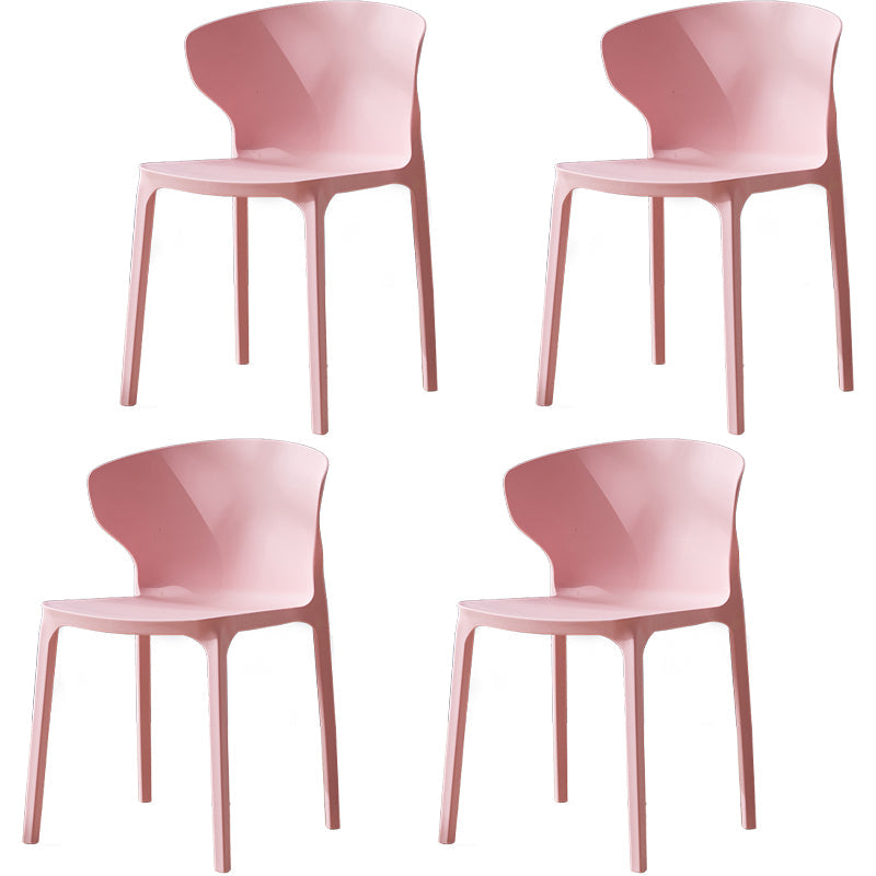 Scandinavian Plastic Side Chair Wingback Kitchen Dining Room Chair Pink 4 Piece Set Clearhalo 'Dining Chairs' 'Dining Tables & Seating' 'dining_chair' 'furn' 'furn_dining_chair' 'Furniture' 'furniture_dining_chair' 'Kitchen & Dining Furniture' 5004953