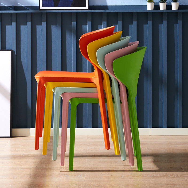 Scandinavian Plastic Side Chair Wingback Kitchen Dining Room Chair Clearhalo 'Dining Chairs' 'Dining Tables & Seating' 'dining_chair' 'furn' 'furn_dining_chair' 'Furniture' 'furniture_dining_chair' 'Kitchen & Dining Furniture' 5004954