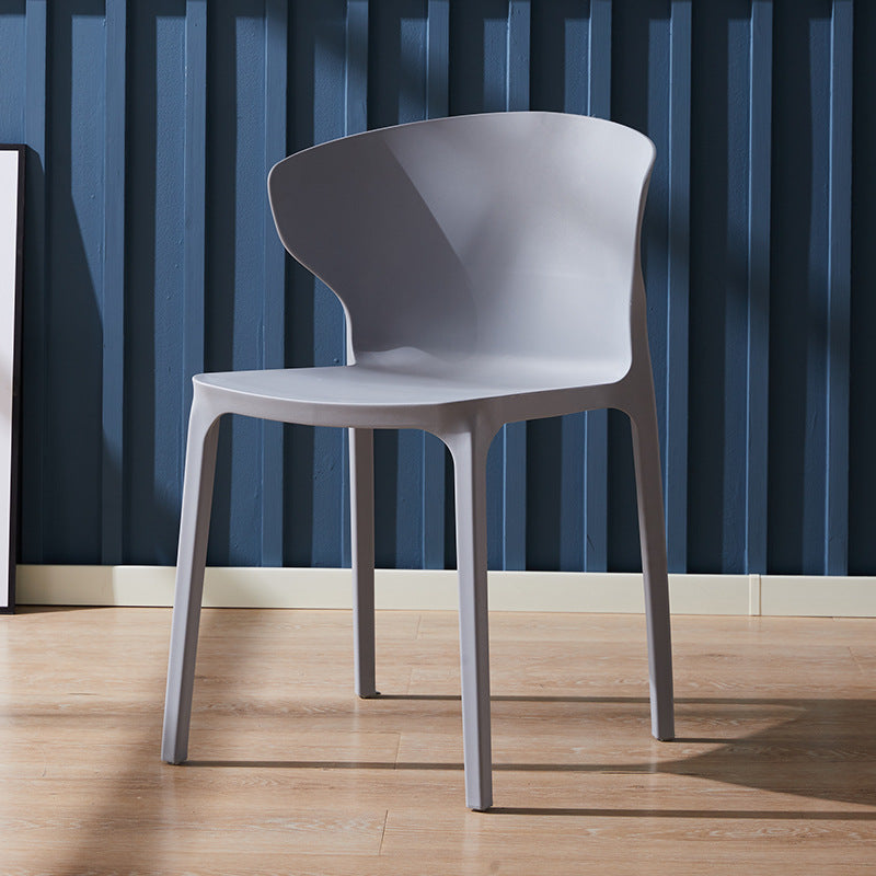 Scandinavian Plastic Side Chair Wingback Kitchen Dining Room Chair Light Gray 1 Piece Clearhalo 'Dining Chairs' 'Dining Tables & Seating' 'dining_chair' 'furn' 'furn_dining_chair' 'Furniture' 'furniture_dining_chair' 'Kitchen & Dining Furniture' 5004960