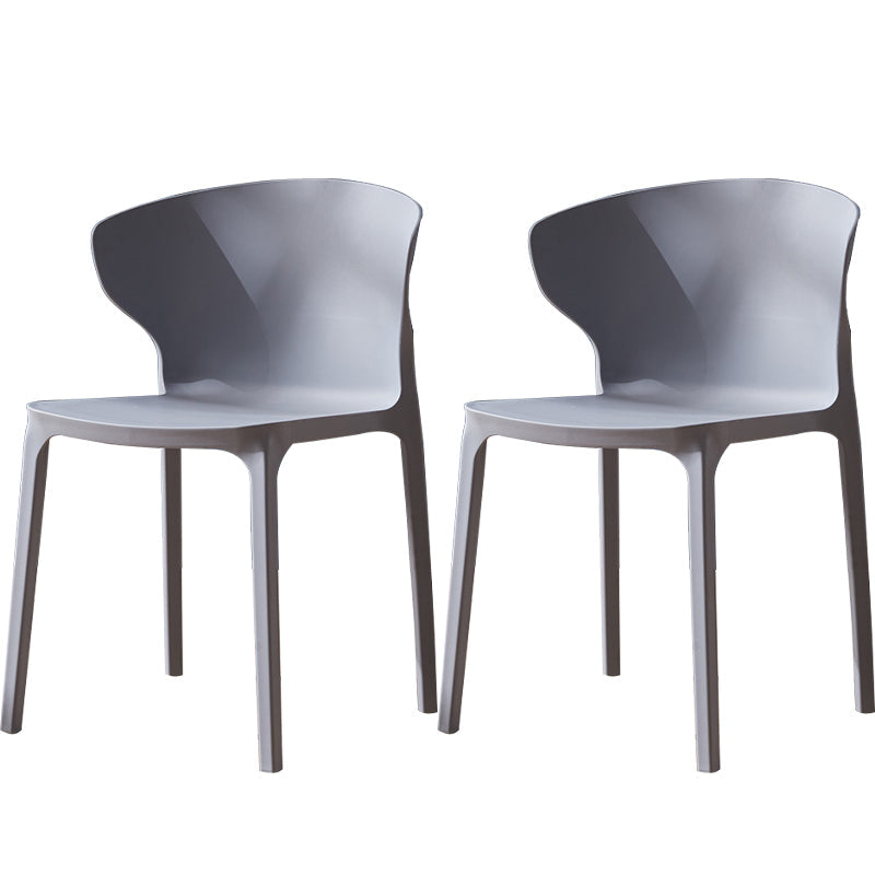 Scandinavian Plastic Side Chair Wingback Kitchen Dining Room Chair Light Gray 2 Piece Set Clearhalo 'Dining Chairs' 'Dining Tables & Seating' 'dining_chair' 'furn' 'furn_dining_chair' 'Furniture' 'furniture_dining_chair' 'Kitchen & Dining Furniture' 5004963