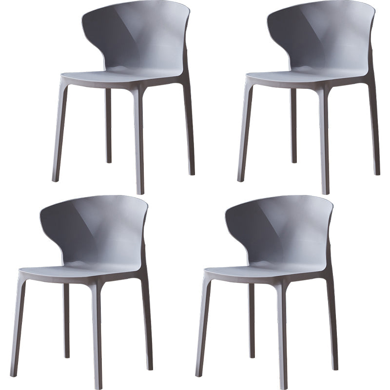 Scandinavian Plastic Side Chair Wingback Kitchen Dining Room Chair Light Gray 4 Piece Set Clearhalo 'Dining Chairs' 'Dining Tables & Seating' 'dining_chair' 'furn' 'furn_dining_chair' 'Furniture' 'furniture_dining_chair' 'Kitchen & Dining Furniture' 5004964