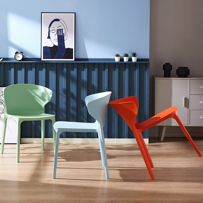 Scandinavian Plastic Side Chair Wingback Kitchen Dining Room Chair Clearhalo 'Dining Chairs' 'Dining Tables & Seating' 'dining_chair' 'furn' 'furn_dining_chair' 'Furniture' 'furniture_dining_chair' 'Kitchen & Dining Furniture' 5004966