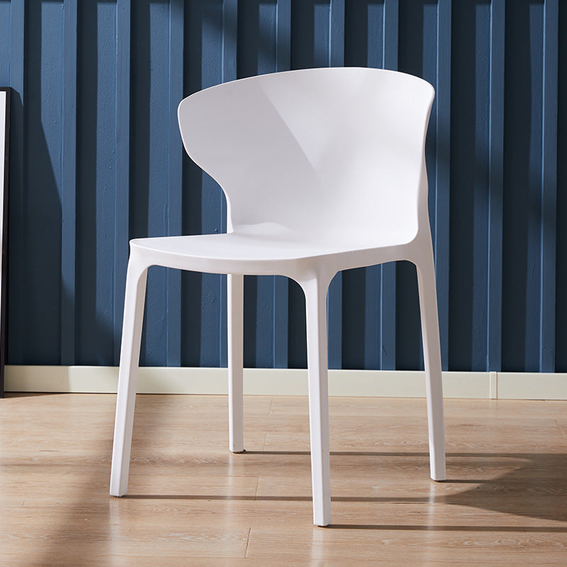 Scandinavian Plastic Side Chair Wingback Kitchen Dining Room Chair White 1 Piece Clearhalo 'Dining Chairs' 'Dining Tables & Seating' 'dining_chair' 'furn' 'furn_dining_chair' 'Furniture' 'furniture_dining_chair' 'Kitchen & Dining Furniture' 5004967