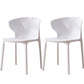 Scandinavian Plastic Side Chair Wingback Kitchen Dining Room Chair White 2 Piece Set Clearhalo 'Dining Chairs' 'Dining Tables & Seating' 'dining_chair' 'furn' 'furn_dining_chair' 'Furniture' 'furniture_dining_chair' 'Kitchen & Dining Furniture' 5004968