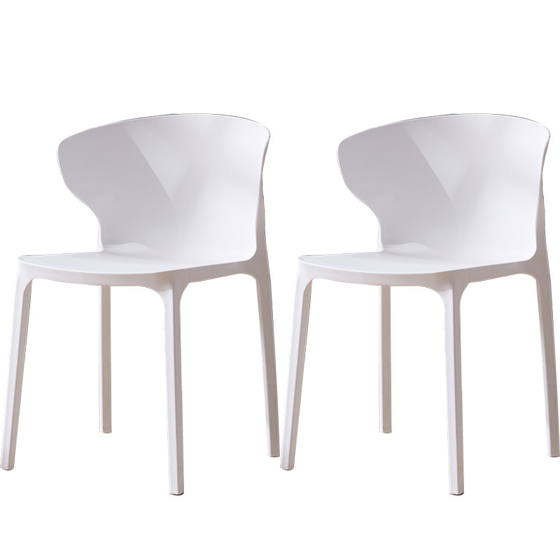 Scandinavian Plastic Side Chair Wingback Kitchen Dining Room Chair White 2 Piece Set Clearhalo 'Dining Chairs' 'Dining Tables & Seating' 'dining_chair' 'furn' 'furn_dining_chair' 'Furniture' 'furniture_dining_chair' 'Kitchen & Dining Furniture' 5004968