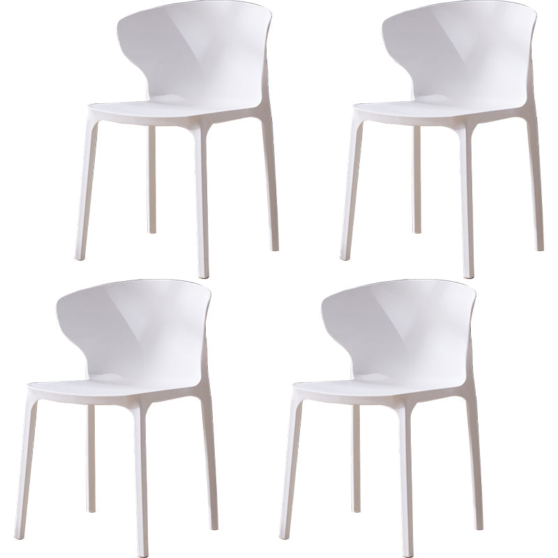 Scandinavian Plastic Side Chair Wingback Kitchen Dining Room Chair White 4 Piece Set Clearhalo 'Dining Chairs' 'Dining Tables & Seating' 'dining_chair' 'furn' 'furn_dining_chair' 'Furniture' 'furniture_dining_chair' 'Kitchen & Dining Furniture' 5004969