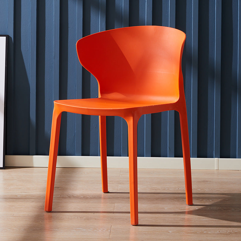 Scandinavian Plastic Side Chair Wingback Kitchen Dining Room Chair Orange 1 Piece Clearhalo 'Dining Chairs' 'Dining Tables & Seating' 'dining_chair' 'furn' 'furn_dining_chair' 'Furniture' 'furniture_dining_chair' 'Kitchen & Dining Furniture' 5004973