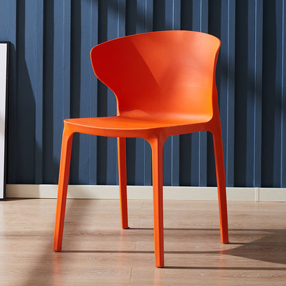Scandinavian Plastic Side Chair Wingback Kitchen Dining Room Chair Orange 1 Piece Clearhalo 'Dining Chairs' 'Dining Tables & Seating' 'dining_chair' 'furn' 'furn_dining_chair' 'Furniture' 'furniture_dining_chair' 'Kitchen & Dining Furniture' 5004973