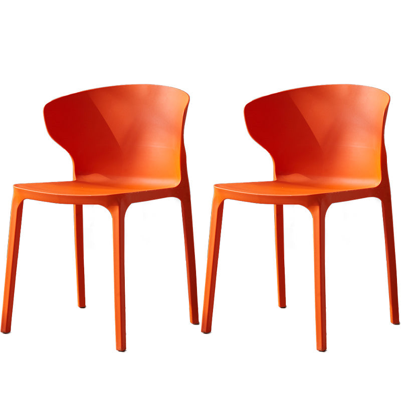 Scandinavian Plastic Side Chair Wingback Kitchen Dining Room Chair Orange 2 Piece Set Clearhalo 'Dining Chairs' 'Dining Tables & Seating' 'dining_chair' 'furn' 'furn_dining_chair' 'Furniture' 'furniture_dining_chair' 'Kitchen & Dining Furniture' 5004974