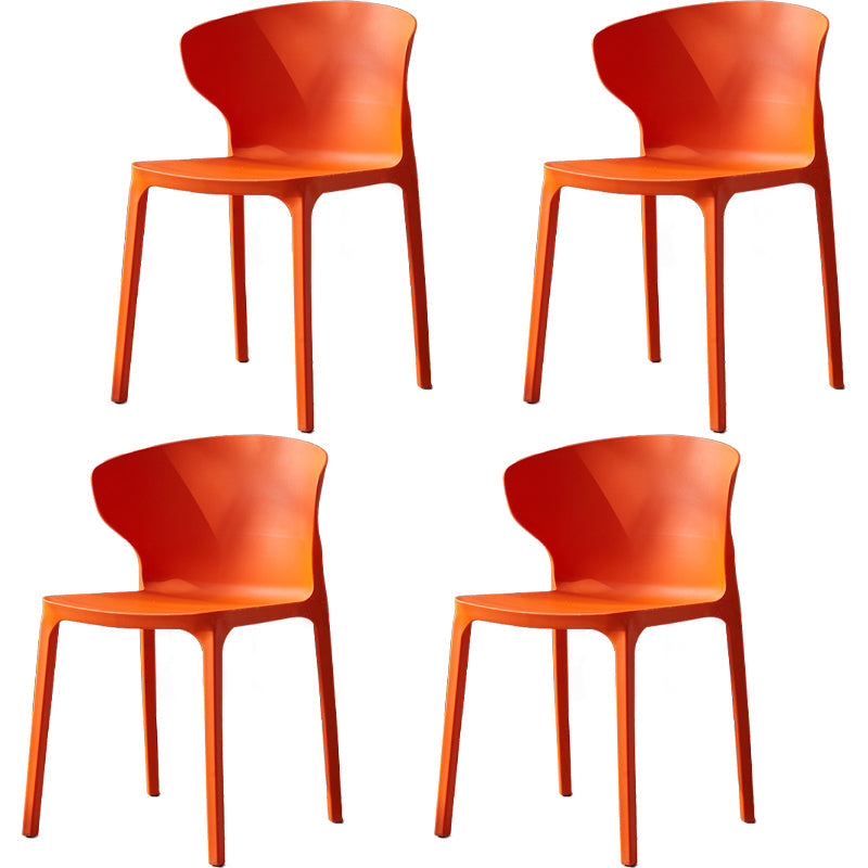 Scandinavian Plastic Side Chair Wingback Kitchen Dining Room Chair Orange 4 Piece Set Clearhalo 'Dining Chairs' 'Dining Tables & Seating' 'dining_chair' 'furn' 'furn_dining_chair' 'Furniture' 'furniture_dining_chair' 'Kitchen & Dining Furniture' 5004975