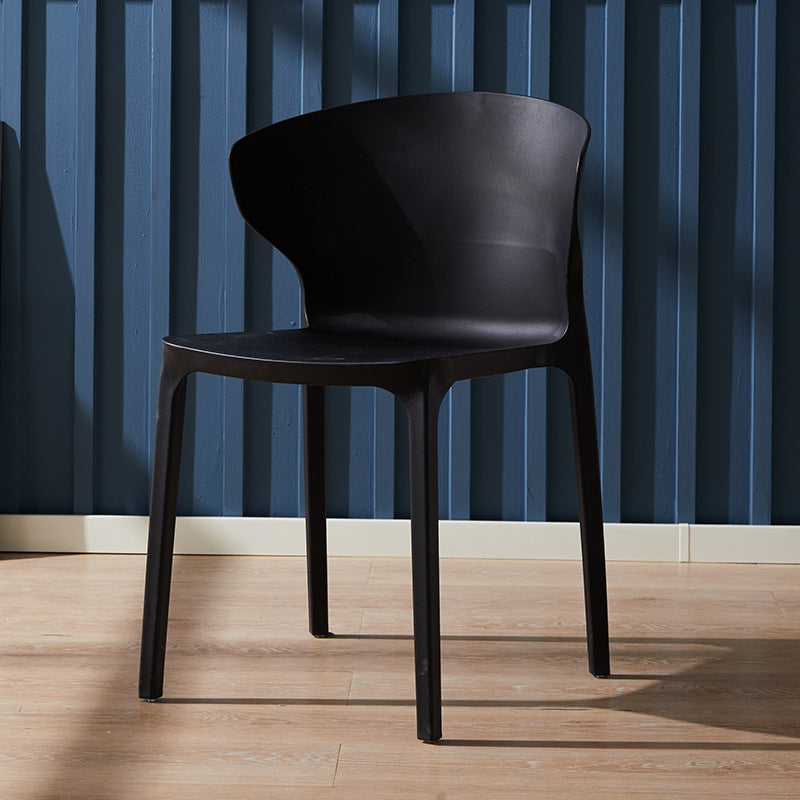 Scandinavian Plastic Side Chair Wingback Kitchen Dining Room Chair Black 1 Piece Clearhalo 'Dining Chairs' 'Dining Tables & Seating' 'dining_chair' 'furn' 'furn_dining_chair' 'Furniture' 'furniture_dining_chair' 'Kitchen & Dining Furniture' 5004976