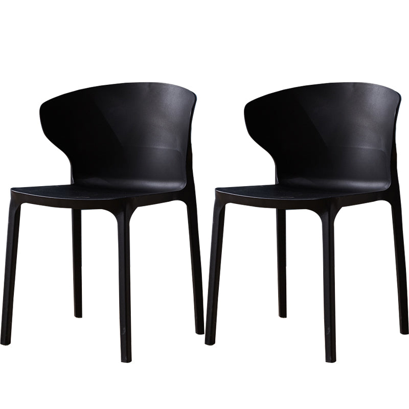 Scandinavian Plastic Side Chair Wingback Kitchen Dining Room Chair Black 2 Piece Set Clearhalo 'Dining Chairs' 'Dining Tables & Seating' 'dining_chair' 'furn' 'furn_dining_chair' 'Furniture' 'furniture_dining_chair' 'Kitchen & Dining Furniture' 5004977