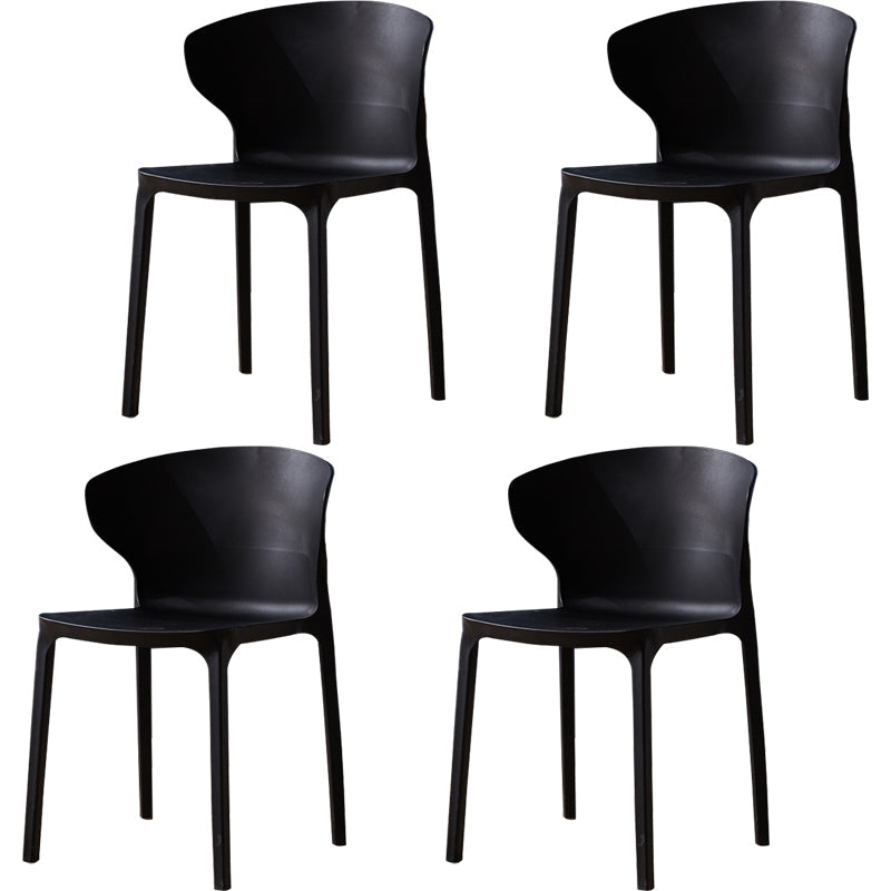 Scandinavian Plastic Side Chair Wingback Kitchen Dining Room Chair Black 4 Piece Set Clearhalo 'Dining Chairs' 'Dining Tables & Seating' 'dining_chair' 'furn' 'furn_dining_chair' 'Furniture' 'furniture_dining_chair' 'Kitchen & Dining Furniture' 5004978