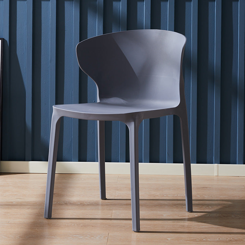 Scandinavian Plastic Side Chair Wingback Kitchen Dining Room Chair Dark Gray 1 Piece Clearhalo 'Dining Chairs' 'Dining Tables & Seating' 'dining_chair' 'furn' 'furn_dining_chair' 'Furniture' 'furniture_dining_chair' 'Kitchen & Dining Furniture' 5004979