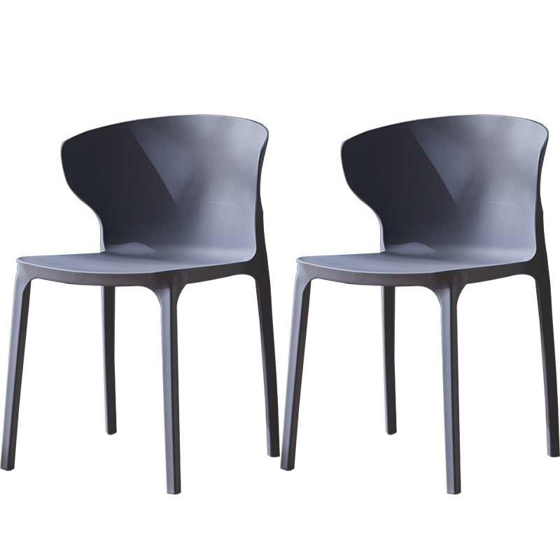 Scandinavian Plastic Side Chair Wingback Kitchen Dining Room Chair Dark Gray 2 Piece Set Clearhalo 'Dining Chairs' 'Dining Tables & Seating' 'dining_chair' 'furn' 'furn_dining_chair' 'Furniture' 'furniture_dining_chair' 'Kitchen & Dining Furniture' 5004980
