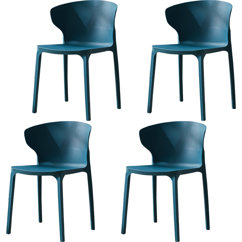 Scandinavian Plastic Side Chair Wingback Kitchen Dining Room Chair Peacock Blue 4 Piece Set Clearhalo 'Dining Chairs' 'Dining Tables & Seating' 'dining_chair' 'furn' 'furn_dining_chair' 'Furniture' 'furniture_dining_chair' 'Kitchen & Dining Furniture' 5004984
