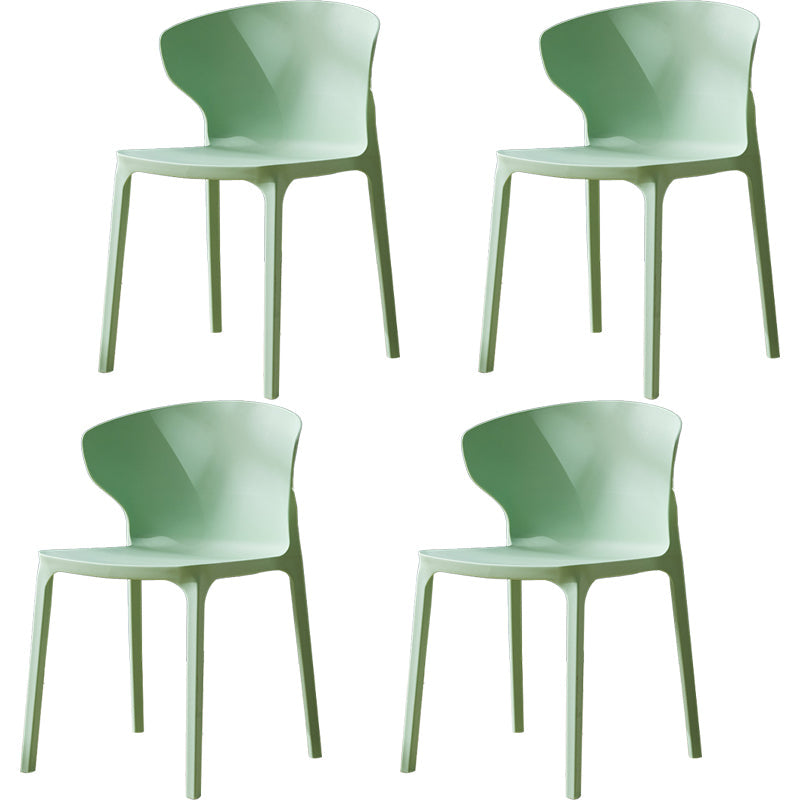 Scandinavian Plastic Side Chair Wingback Kitchen Dining Room Chair Green 4 Piece Set Clearhalo 'Dining Chairs' 'Dining Tables & Seating' 'dining_chair' 'furn' 'furn_dining_chair' 'Furniture' 'furniture_dining_chair' 'Kitchen & Dining Furniture' 5004987