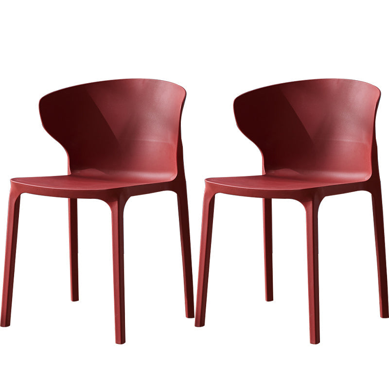 Scandinavian Plastic Side Chair Wingback Kitchen Dining Room Chair Burgundy 2 Piece Set Clearhalo 'Dining Chairs' 'Dining Tables & Seating' 'dining_chair' 'furn' 'furn_dining_chair' 'Furniture' 'furniture_dining_chair' 'Kitchen & Dining Furniture' 5004989
