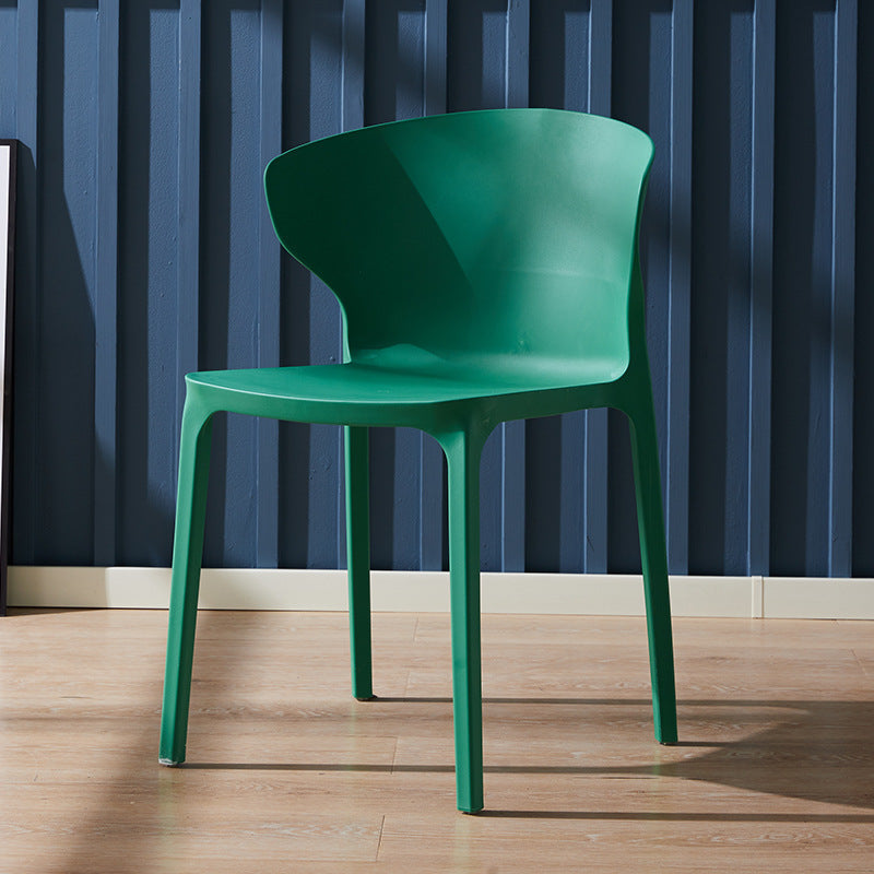 Scandinavian Plastic Side Chair Wingback Kitchen Dining Room Chair Blackish Green 1 Piece Clearhalo 'Dining Chairs' 'Dining Tables & Seating' 'dining_chair' 'furn' 'furn_dining_chair' 'Furniture' 'furniture_dining_chair' 'Kitchen & Dining Furniture' 5004991