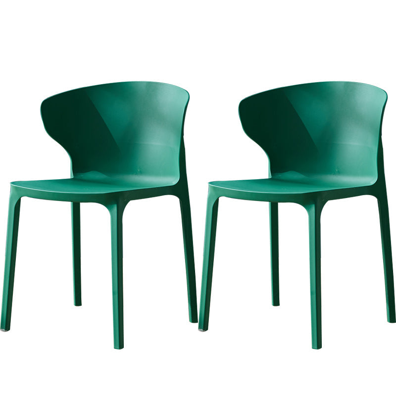 Scandinavian Plastic Side Chair Wingback Kitchen Dining Room Chair Blackish Green 2 Piece Set Clearhalo 'Dining Chairs' 'Dining Tables & Seating' 'dining_chair' 'furn' 'furn_dining_chair' 'Furniture' 'furniture_dining_chair' 'Kitchen & Dining Furniture' 5004992