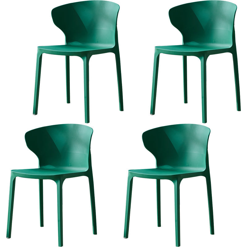 Scandinavian Plastic Side Chair Wingback Kitchen Dining Room Chair Blackish Green 4 Piece Set Clearhalo 'Dining Chairs' 'Dining Tables & Seating' 'dining_chair' 'furn' 'furn_dining_chair' 'Furniture' 'furniture_dining_chair' 'Kitchen & Dining Furniture' 5004993