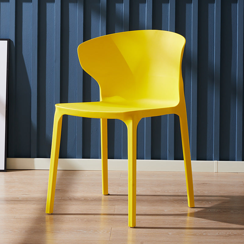 Scandinavian Plastic Side Chair Wingback Kitchen Dining Room Chair Yellow 1 Piece Clearhalo 'Dining Chairs' 'Dining Tables & Seating' 'dining_chair' 'furn' 'furn_dining_chair' 'Furniture' 'furniture_dining_chair' 'Kitchen & Dining Furniture' 5004997