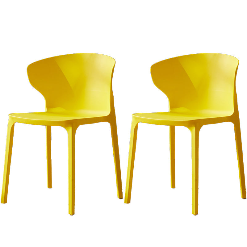 Scandinavian Plastic Side Chair Wingback Kitchen Dining Room Chair Yellow 2 Piece Set Clearhalo 'Dining Chairs' 'Dining Tables & Seating' 'dining_chair' 'furn' 'furn_dining_chair' 'Furniture' 'furniture_dining_chair' 'Kitchen & Dining Furniture' 5004998