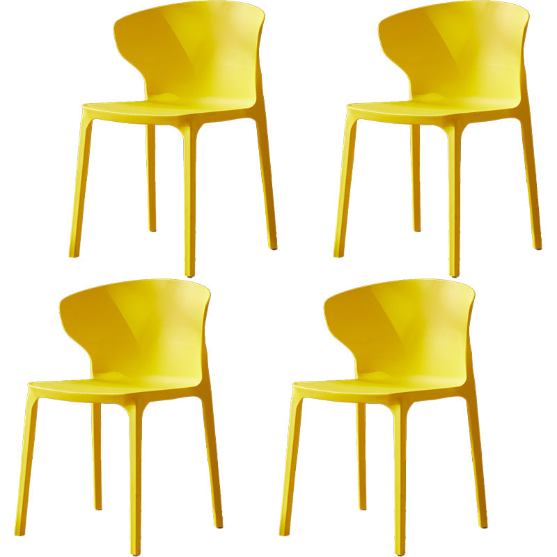 Scandinavian Plastic Side Chair Wingback Kitchen Dining Room Chair Yellow 4 Piece Set Clearhalo 'Dining Chairs' 'Dining Tables & Seating' 'dining_chair' 'furn' 'furn_dining_chair' 'Furniture' 'furniture_dining_chair' 'Kitchen & Dining Furniture' 5004999