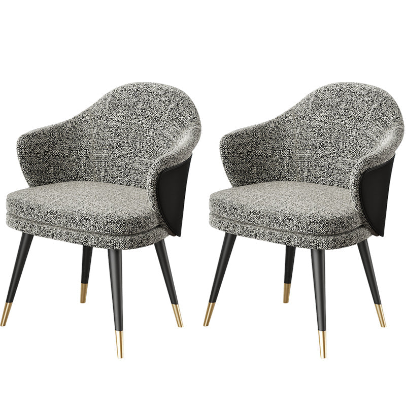 Glam Style Dining Chair Upholstered Dining Armchair for Indoor Grey 2 Piece Set Clearhalo 'Dining Chairs' 'Dining Tables & Seating' 'dining_chair' 'furn' 'furn_dining_chair' 'Furniture' 'furniture_dining_chair' 'Kitchen & Dining Furniture' 5005003