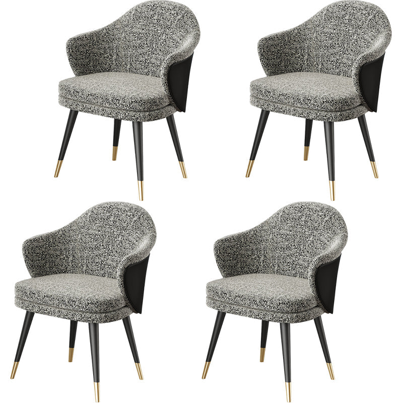 Glam Style Dining Chair Upholstered Dining Armchair for Indoor Grey 4 Piece Set Clearhalo 'Dining Chairs' 'Dining Tables & Seating' 'dining_chair' 'furn' 'furn_dining_chair' 'Furniture' 'furniture_dining_chair' 'Kitchen & Dining Furniture' 5005005