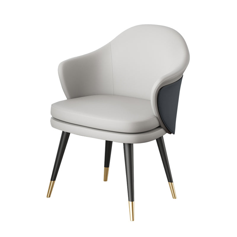 Glam Style Dining Chair Upholstered Dining Armchair for Indoor Light Gray 1 Piece Clearhalo 'Dining Chairs' 'Dining Tables & Seating' 'dining_chair' 'furn' 'furn_dining_chair' 'Furniture' 'furniture_dining_chair' 'Kitchen & Dining Furniture' 5005007