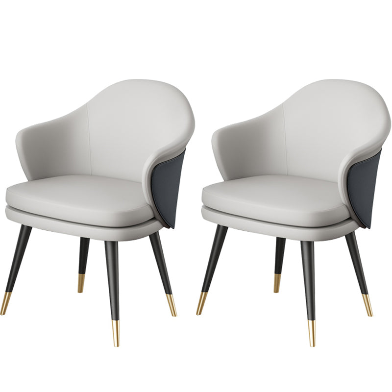 Glam Style Dining Chair Upholstered Dining Armchair for Indoor Light Gray 2 Piece Set Clearhalo 'Dining Chairs' 'Dining Tables & Seating' 'dining_chair' 'furn' 'furn_dining_chair' 'Furniture' 'furniture_dining_chair' 'Kitchen & Dining Furniture' 5005009