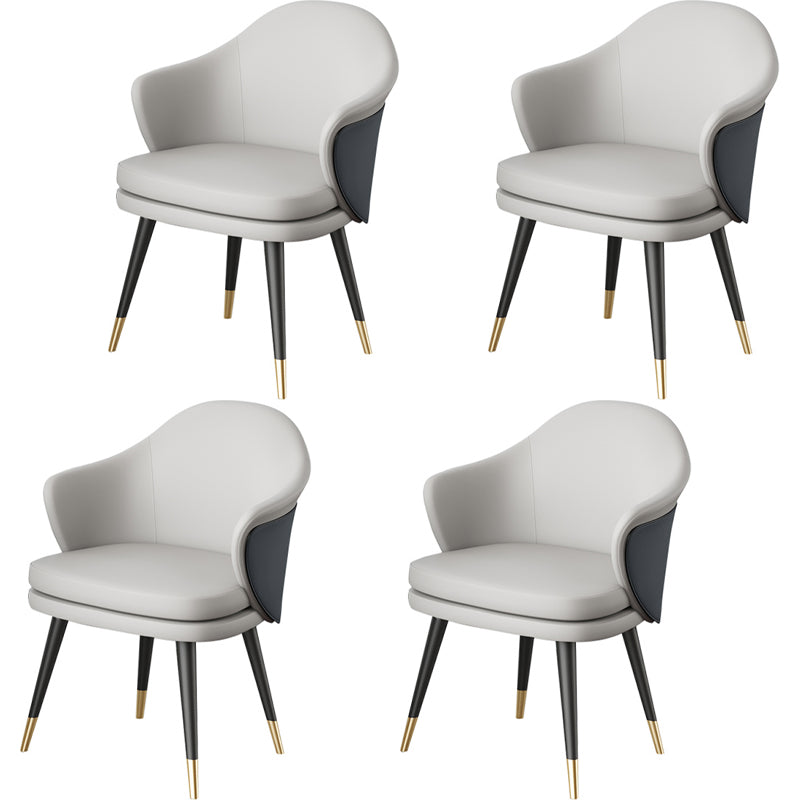 Glam Style Dining Chair Upholstered Dining Armchair for Indoor Light Gray 4 Piece Set Clearhalo 'Dining Chairs' 'Dining Tables & Seating' 'dining_chair' 'furn' 'furn_dining_chair' 'Furniture' 'furniture_dining_chair' 'Kitchen & Dining Furniture' 5005012